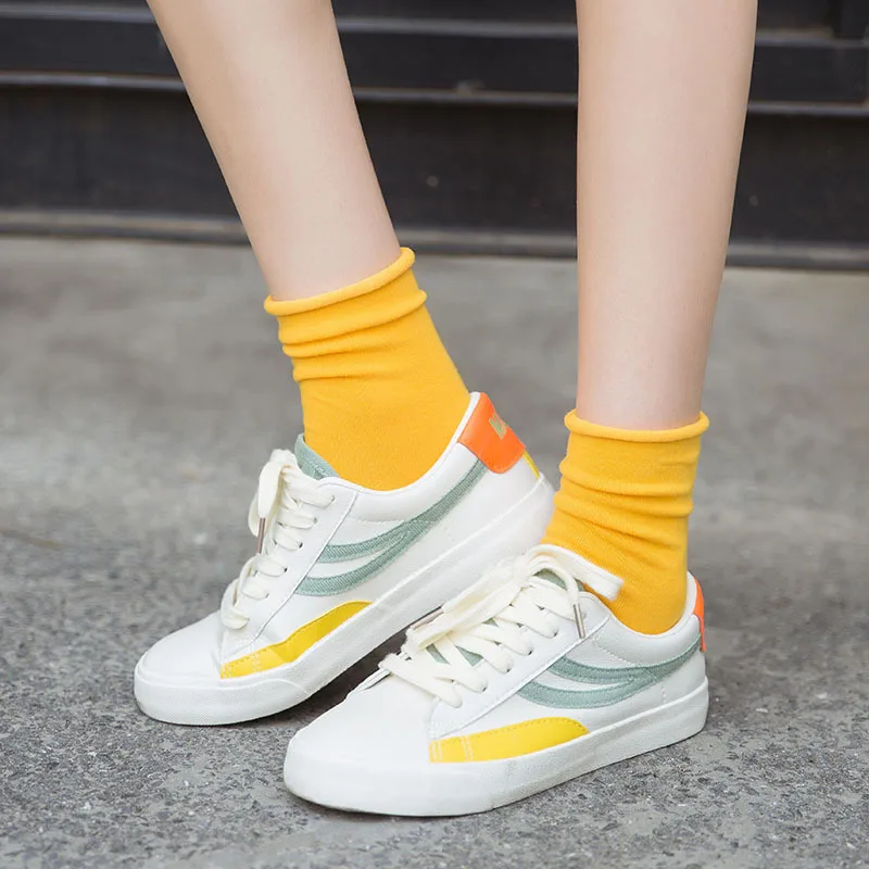 

2019 New Spring and Summer Women Socks Cotton Short Socks Solid harajuku Women Heap Heap socks