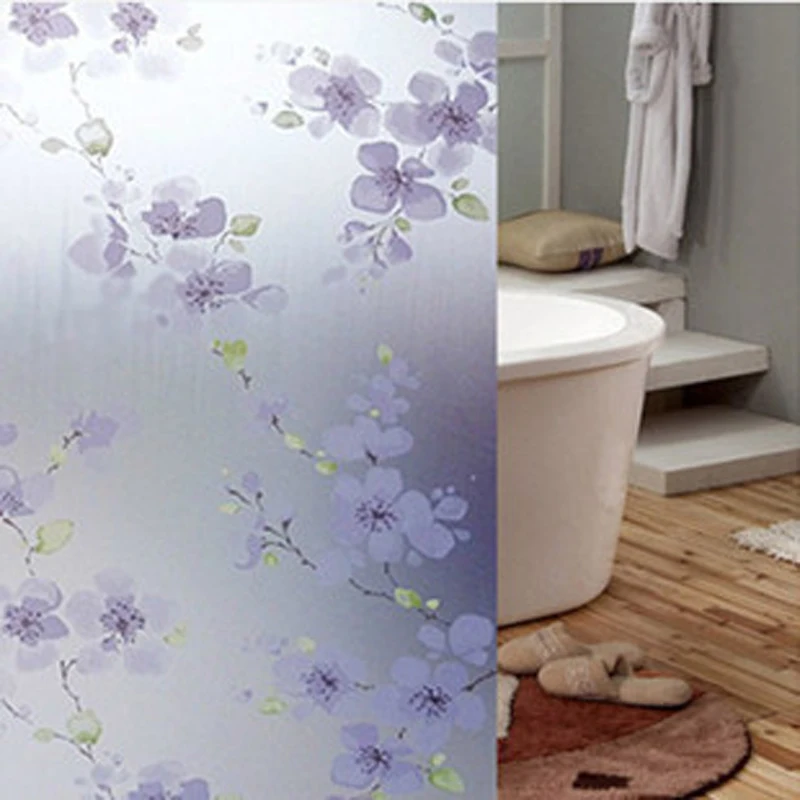 Static cling! decoration purple peach blossom sliding door bathroom