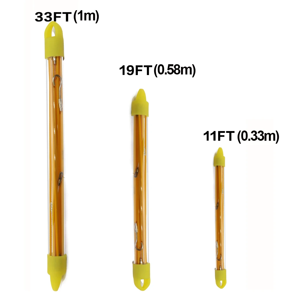10 шт./компл. 33/58/100 см Диаметр 4mm стекловолокна жильный кабель бег удочки рыболовные потянув провод держатель набор ходовых электрических проводов с крючками