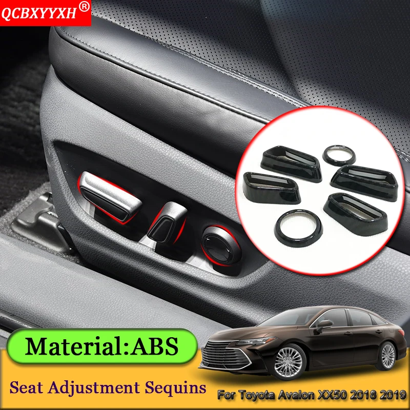 

Car-styling 6pcs ABS Car Interior Seat Adjustment Decoration Sequins Stickers Auto Accessories For Toyota Avalon XX50 2018 2019