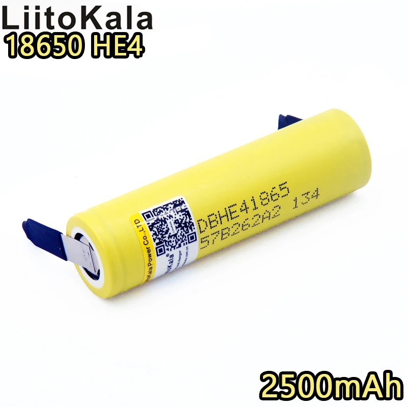

Liitokala original HE4 18650 lithium battery rechargeable battery 2500mAh 3.7V up to 20A high rate with nickel discharge