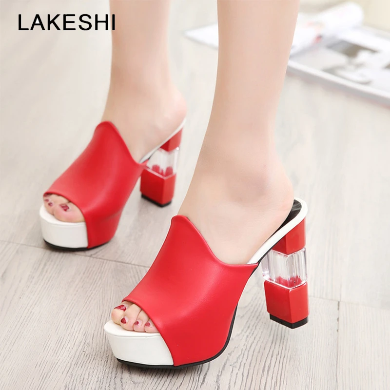 red square heels