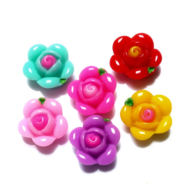 

50Pcs Mixed Resin Flower Decoration Crafts Kawaii Beads Flatback Cabochon Embellishments For Scrapbooking DIY Accessories