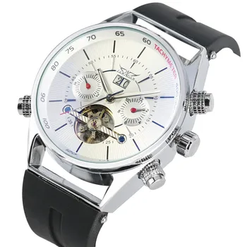 

JARAGAR Brand Luxury Tourbillon Mechanical Self Wind Men Watch Auto-date Business Sport Silicone Wristwatches reloj masculino