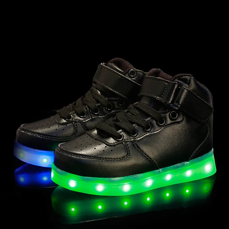 Размер 25-40 USB зарядка дети светящиеся кроссовки светодиодные светящиеся кроссовки для детей Мальчики Девочки светящаяся обувь со светящейся подошвой синий