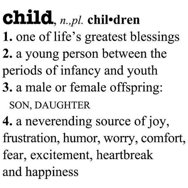 Child Definition Vinyl Decal Living Room Home Kid's Room Vinyl Carving Wall Decal Sticker for