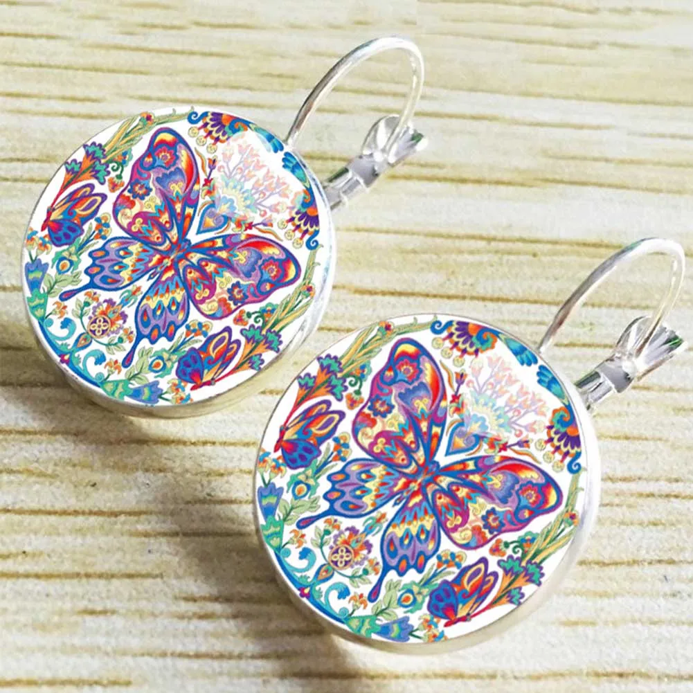 

New Design Personality Luxury Butterfly Glass Clip Earrings Ear Cuff Pending Earring Women Jewelry