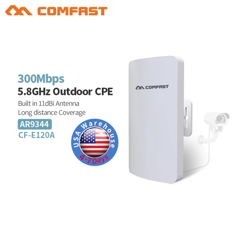 

300Mbps 5G Outdoor Wireless CPE Router WIFI Repeater WIFI Extender Access Point Router Waterproof WIFI Bridge 1-3KM WIFI Range
