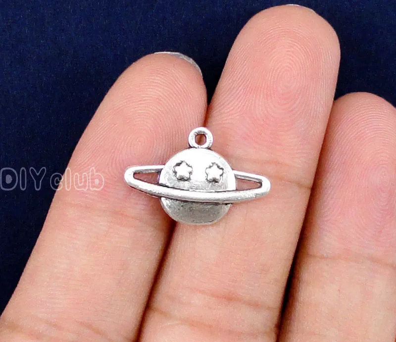 100pcs античное серебро со звездой подвеска в виде планеты 20x13мм|star charm silver|charm pendant