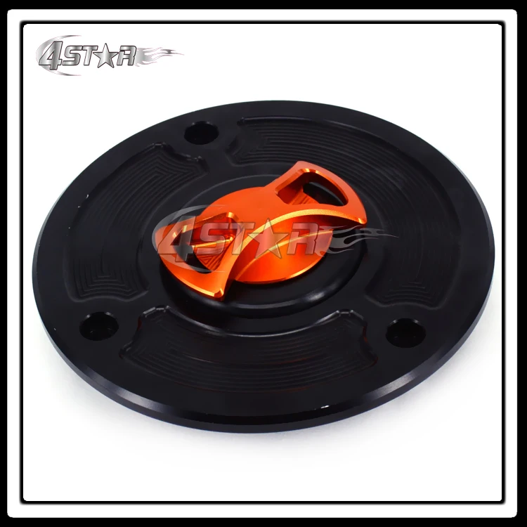 Motorcycle Billet CNC Orange Black Gas Fuel Tank Cap Cover For KTM DUKE