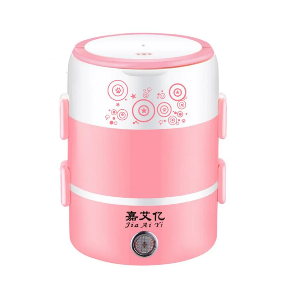 2L мини из нержавеющей стали 3 слоя электрическая рисоварка Пароварка портативный еды тепловой Подогрев Ланч-бокс пищевой контейнер грелка - Цвет: pink