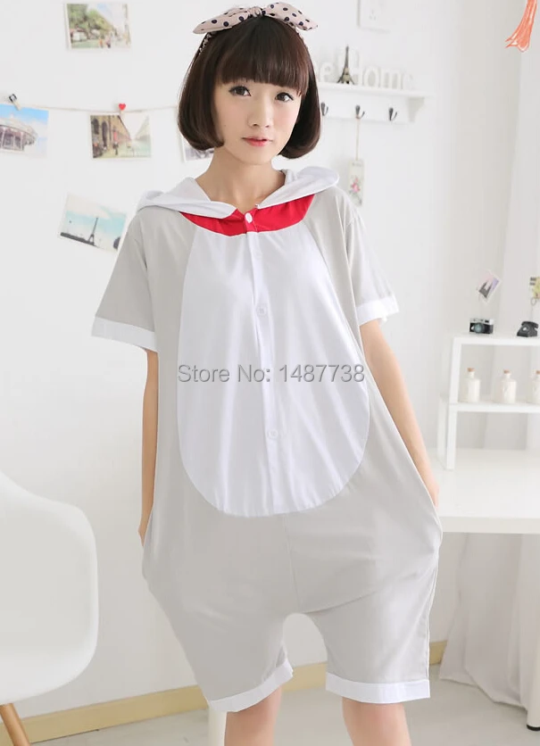 New 100% Cotton Novelty Anime Animal Chi's Sweet Home Cheese cat Summer Onesie for WomenMen Adults Pajamas Sleepwear 1.jpg