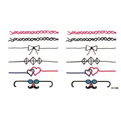 50 P Поддельные Борода Водонепроницаемый временные татуировки наклейки Harajuku tatuajes temporales галстук-бабочка тату хной браслет татуировки