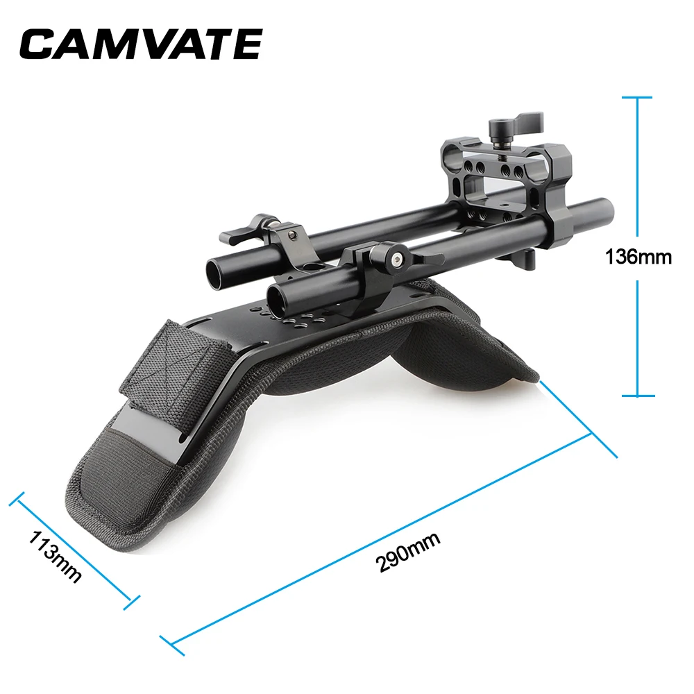 CAMVATE пены плечевая накладка с 15 мм Двойным Зажимом M12 200mm стержень для DLSR