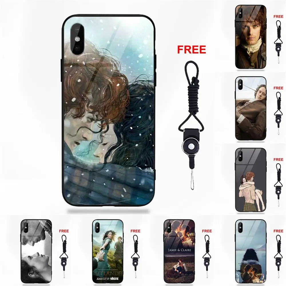

Soft TPU Frame Tempered Glass Mobile Phone Cases For Apple iPhone 5 5C 5S SE 6 6S 7 8 Plus X XS Max XR Outlander Tv Shows