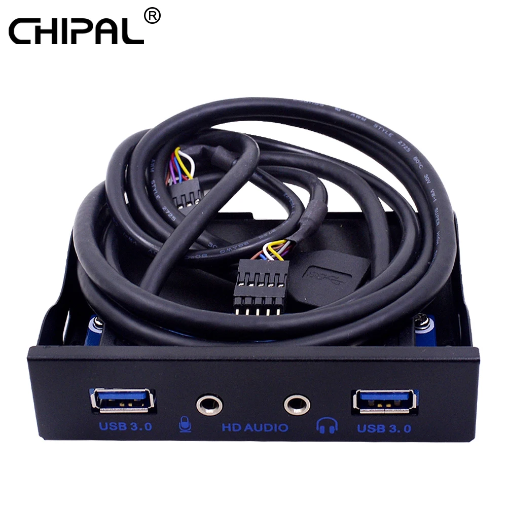 CHIPAL 4 порта USB 3 0 Hub 20Pin PC Передняя панель кронштейн HD аудио 5 мм разъем для микрофона