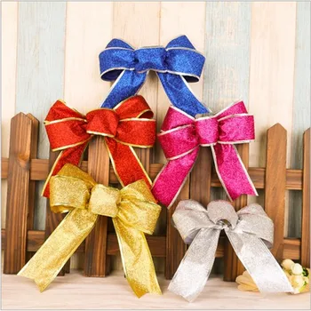 

1PC 21*24CM Christmas Tree Bow Decoration Baubles Colorful Bowknot Merry Christmas New Year Ornaments Decorations New Years E