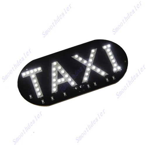 

B86"Auto Vehicles Car Windscreen Cab Sign White LED Taxi Light Lamp 12V