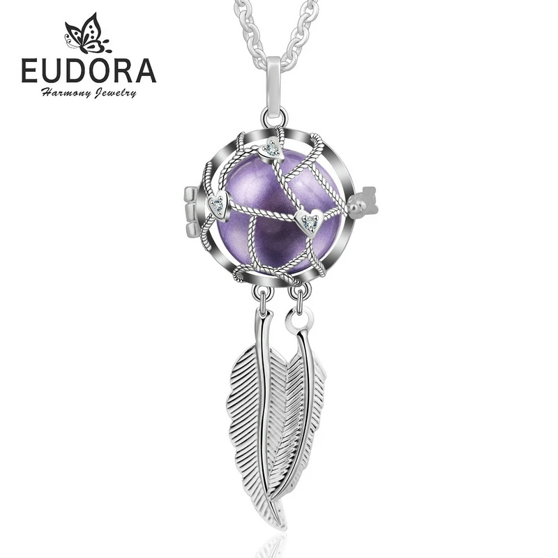 

Eudora Harmony Dreamcatcher Locket Cage Pendant Necklce Femme Collier Colgante Angel Caller Sounds Ball Jewelry Collana