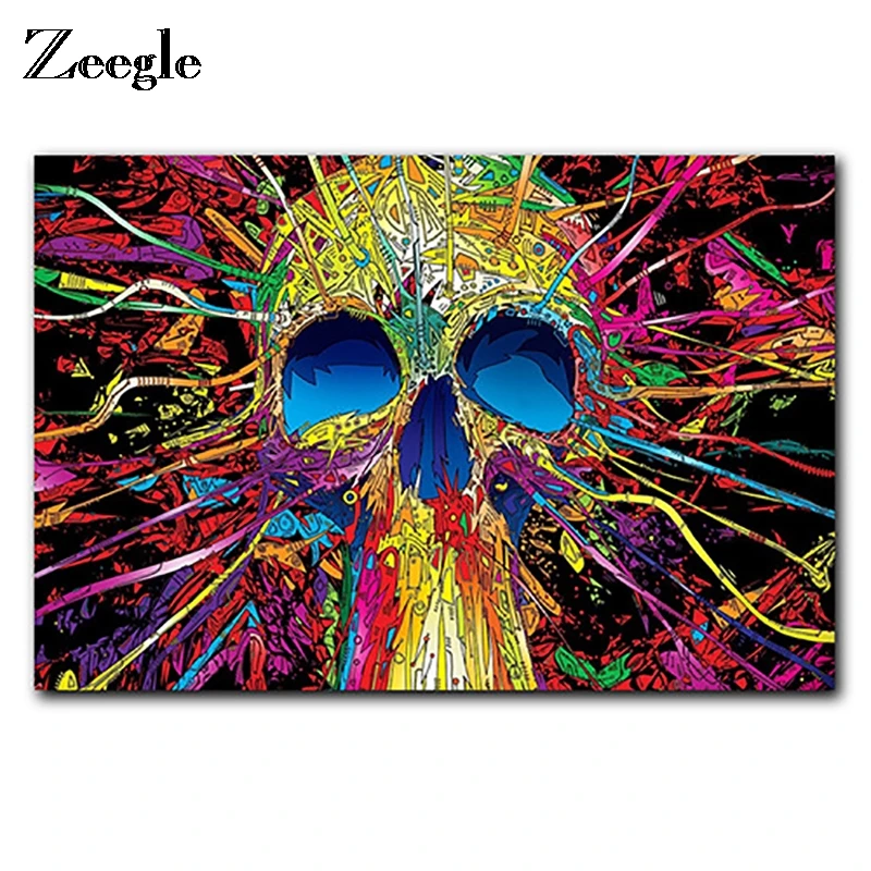 Zeegle Skull Printed Rubber Mats Home Floor Mat Doormat Outdoor Bedroom Carpet Anti-slip Living Room Rug Bathroom Foot Mat