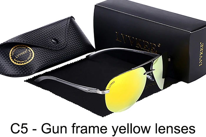 Горячие lvvkee поляризационные солнцезащитные очки для мужчин/женщин Алюминий Магний зеркало солнцезащитные очки UV400 Анти-Vertigo Oculos de sol - Цвет линз: C5 WITH BOX