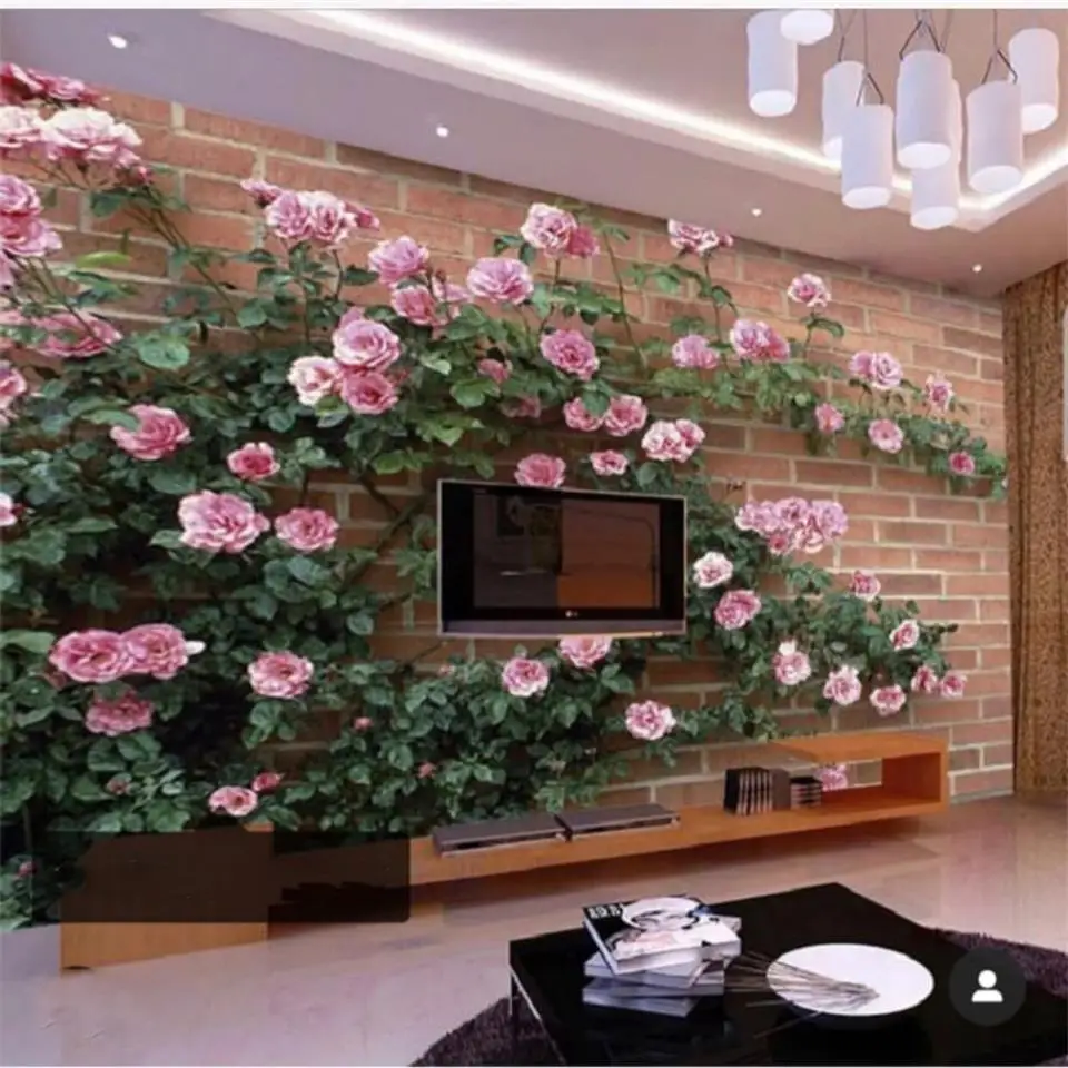 

custom size 3d photo wallpaper livingroom mural rose brick wall 3d picture sofa TV backdrop wallpaper 3d mural non-woven sticker