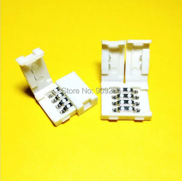 

Free shipping 100pcs/lot 5050 RGB Color strip LED Connector, 10mm, 4pin Easy Connector, Solderless Connector Adapter