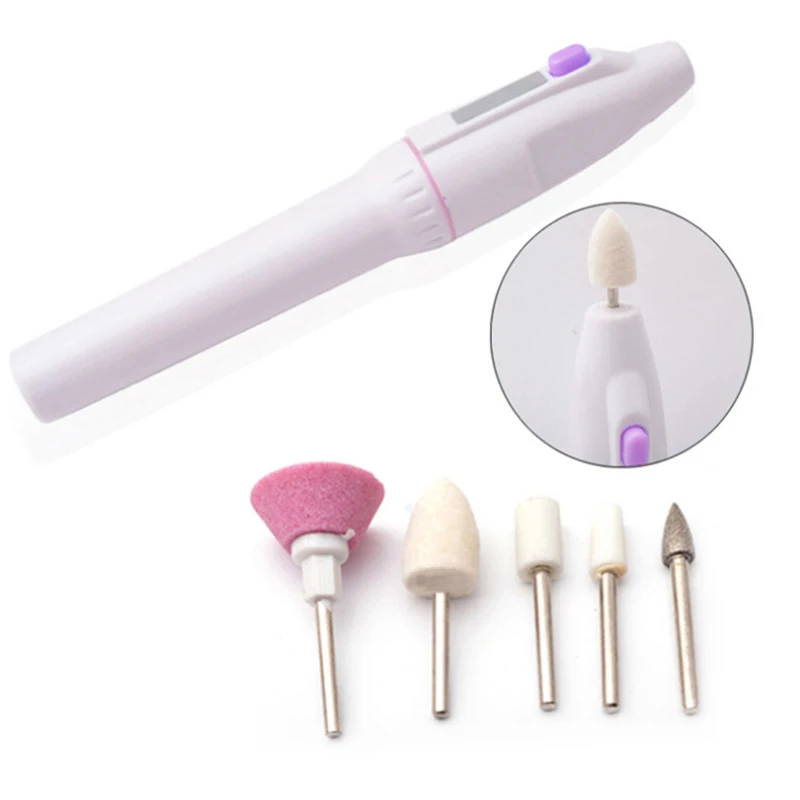 

LEARNEVER Simple Manicure Model Electric Grinder Mini Nail Pen Test Grinding Machine Distribution 5 Grinding Heads