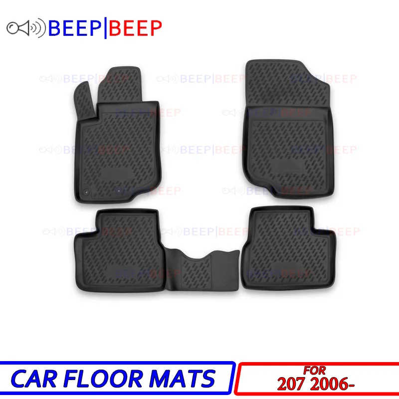 

For Peugeot 207 2006- car floor mats carpets auto floor mat dust proof water proof car styling interior decoration