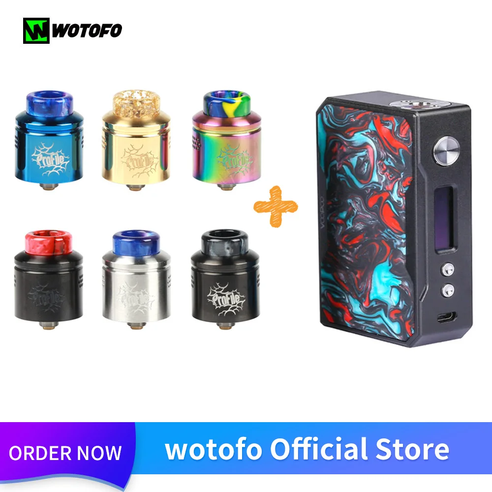 

Original Wotofo Profile RDA Atomizer Vape Tank With DRAG 157W TC Box Vaporizer Rebuilding Dripping Atomizer 510 Thread VS Drag 2