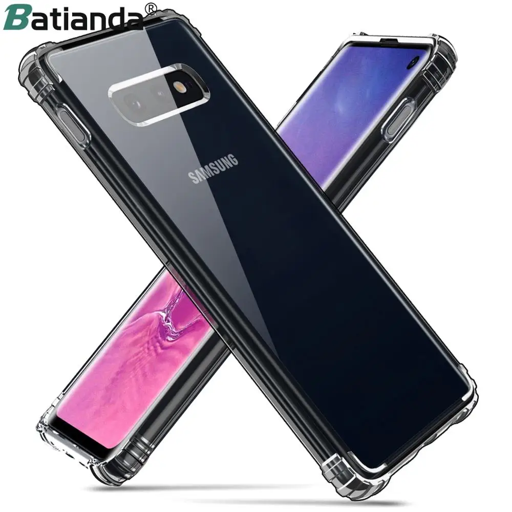 

Batianda Hard Clear Back Cover Case for Samsung Galaxy S10 E / S10 Plus Soft TPU CellPhone Transparent Protective Shell