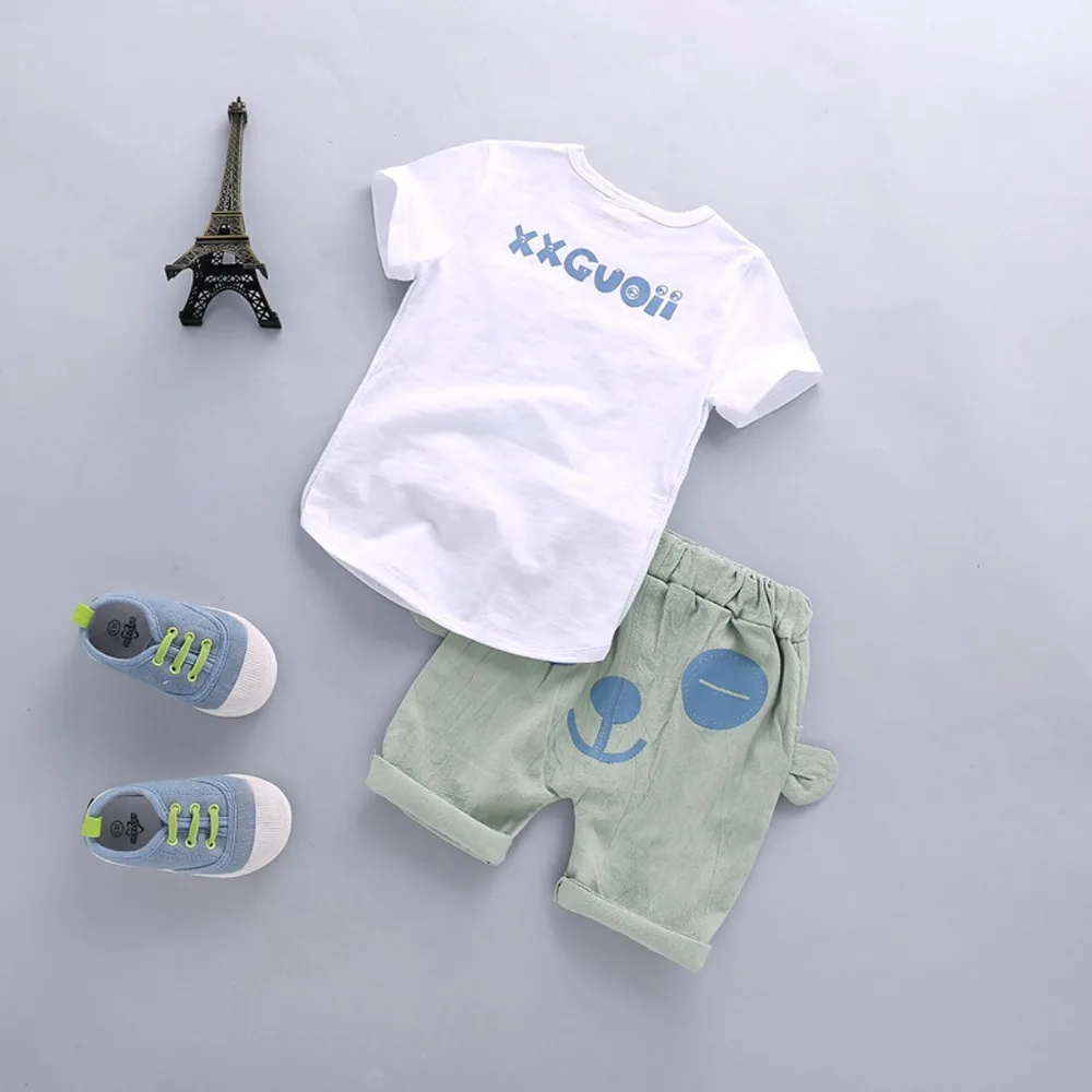 Summer Casual Baby Boys Girls Cotton Clothes Sets Cute Cartoon Top and ...