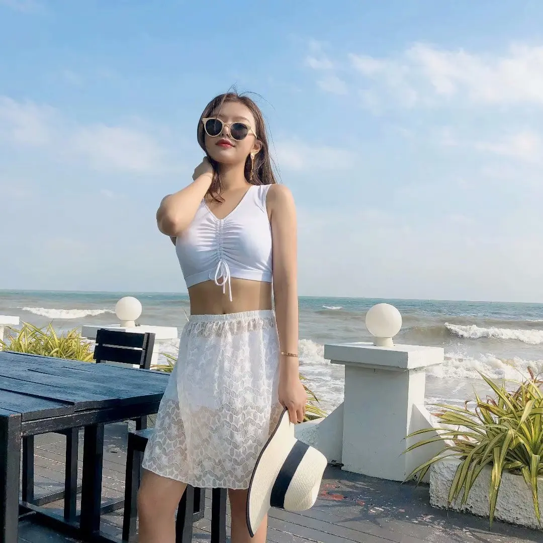 

2019 Girls Sexy Lace Bikini Set Swimwear Push Up Swimsuit Monokini Female Beachwear Korean Bikini Bathing Suit