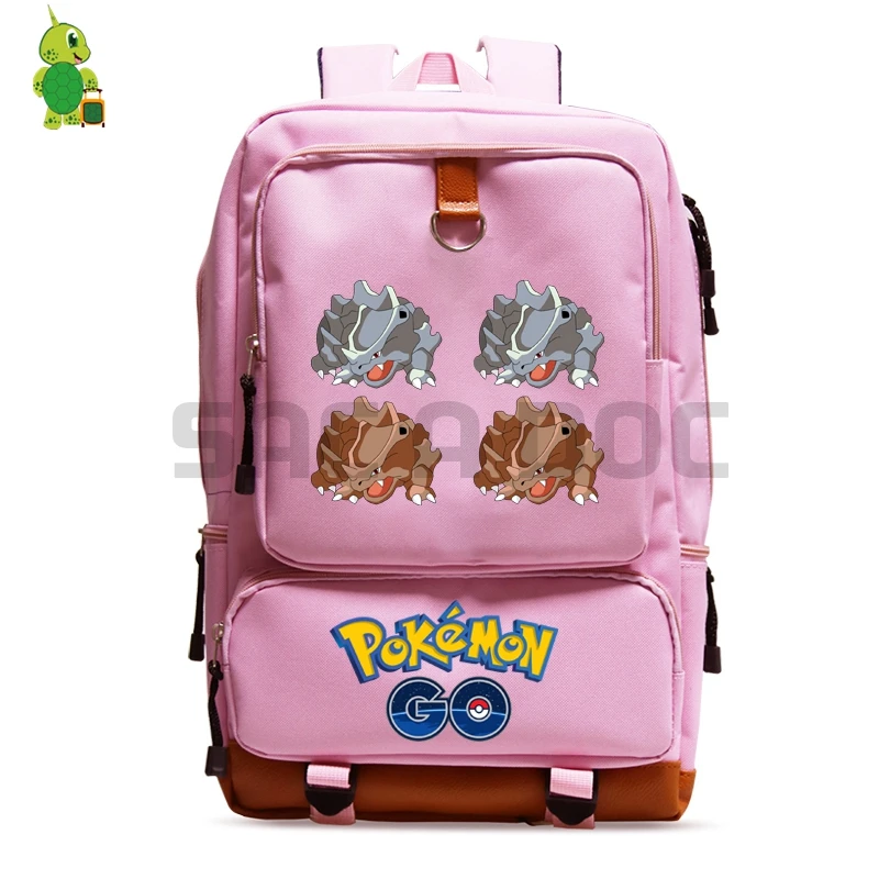 Pokemon Go Rhyhorns школьная сумка для женщин и мужчин рюкзак для ноутбука для подростков мальчиков и девочек Повседневный рюкзак большая емкость дорожные сумки