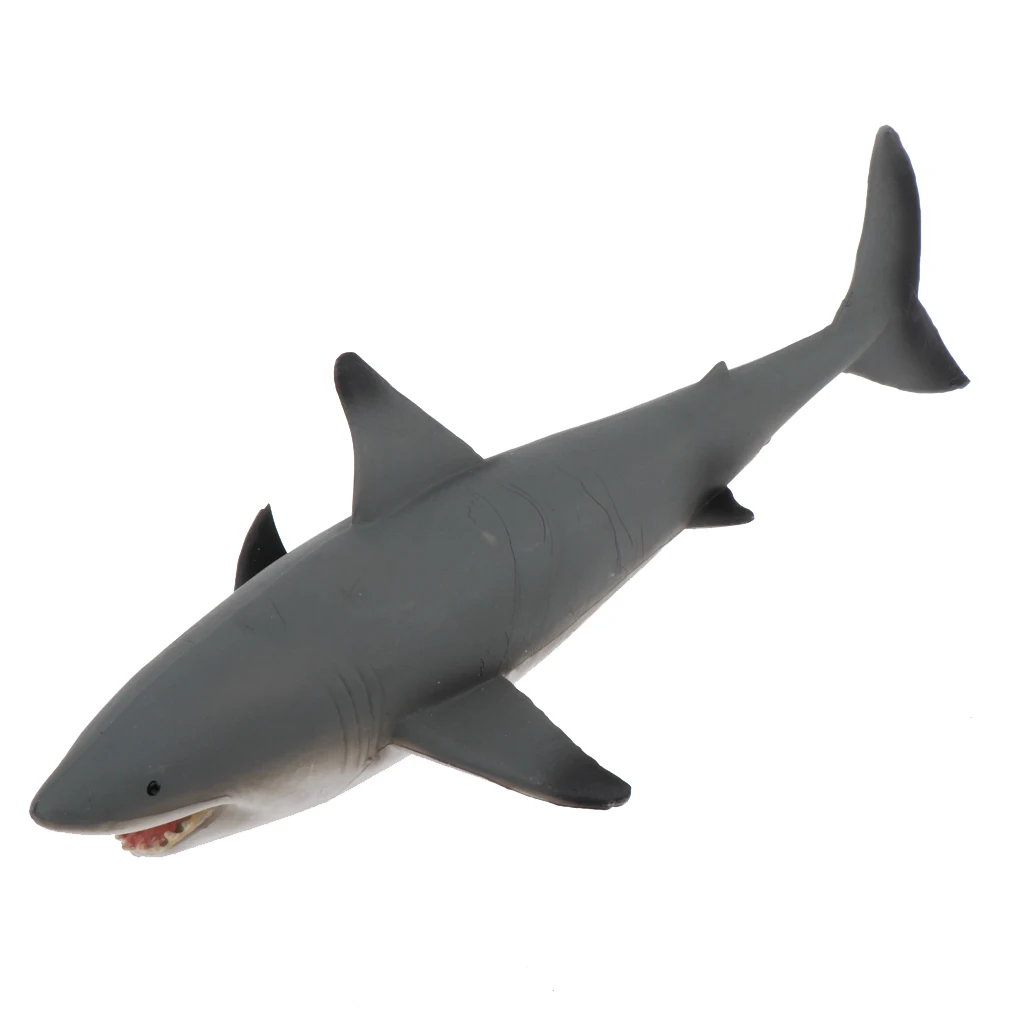 Ocean World Sea Life Figure Animals Model Great White Shark Toy Figurine 