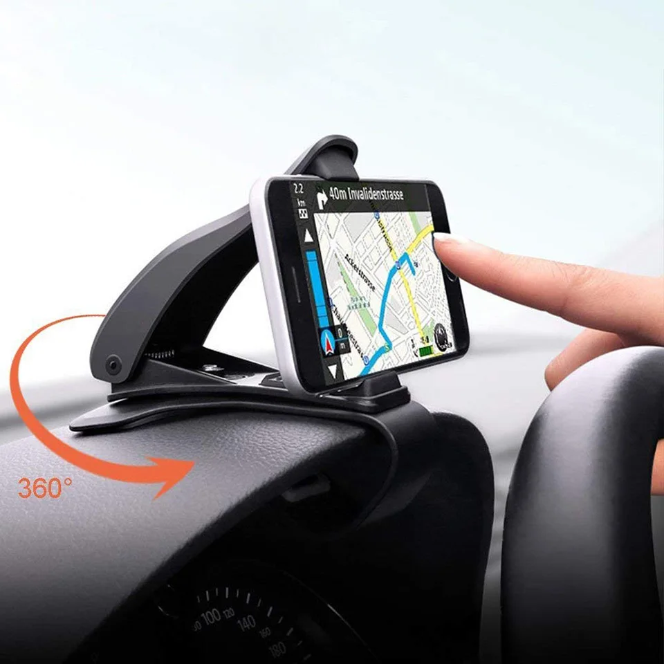 Автомобильный держатель для телефона 360 Степень GPS навигационный держатель приборной панели телефона в автомобиле для универсального мобильного телефона зажим Кронштейн - Цвет: Rotatable