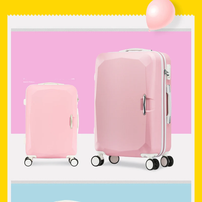 LeTrend, Женская Корейская сумка на колёсиках, чемодан на колесиках, Студенческая тележка, 20 дюймов, сумка для путешествий, коробка с паролем