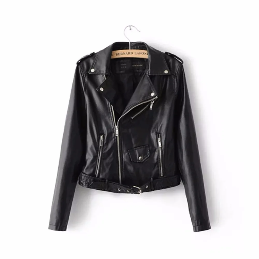 Pu кожаное пальто для женщин модные яркие цвета черные мотоциклетные Пальто короткие искусственная кожа байкерские мягкие наряды для женщин
