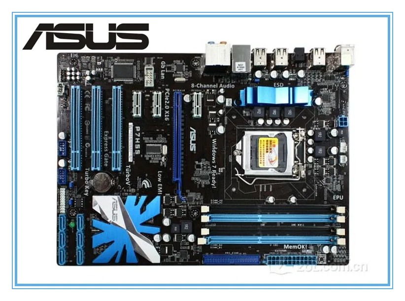 Best Price USED ASUS original motherboard P7H55 boards LGA 1156 DDR3 for intel i3 i5 i7 cpu 16GB mainboard H55 Desktop motherboard BOARDS