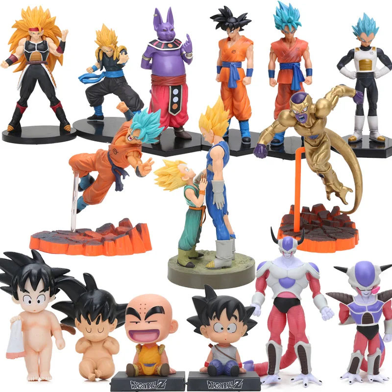 

2pcs God Beerus Super Saiyan Son Goku Gokou Vegeta Trunks PVC Action Figures Set Dragon Ball Z DXF Collectible Model Dolls Toys
