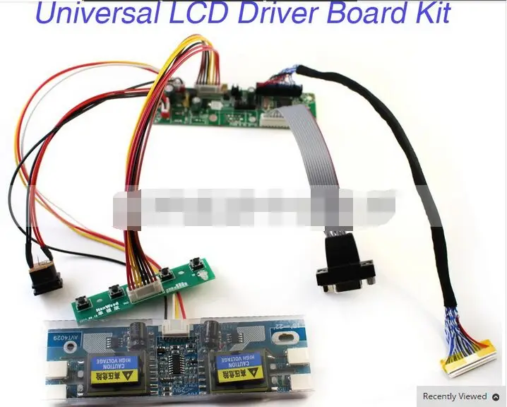

LCD Monitor Driver Board Kit w/ Keypad VGA Cable 4-C Inverter Built-in 23 Programs Support 10-22'' LVDS Screen Free Shipping