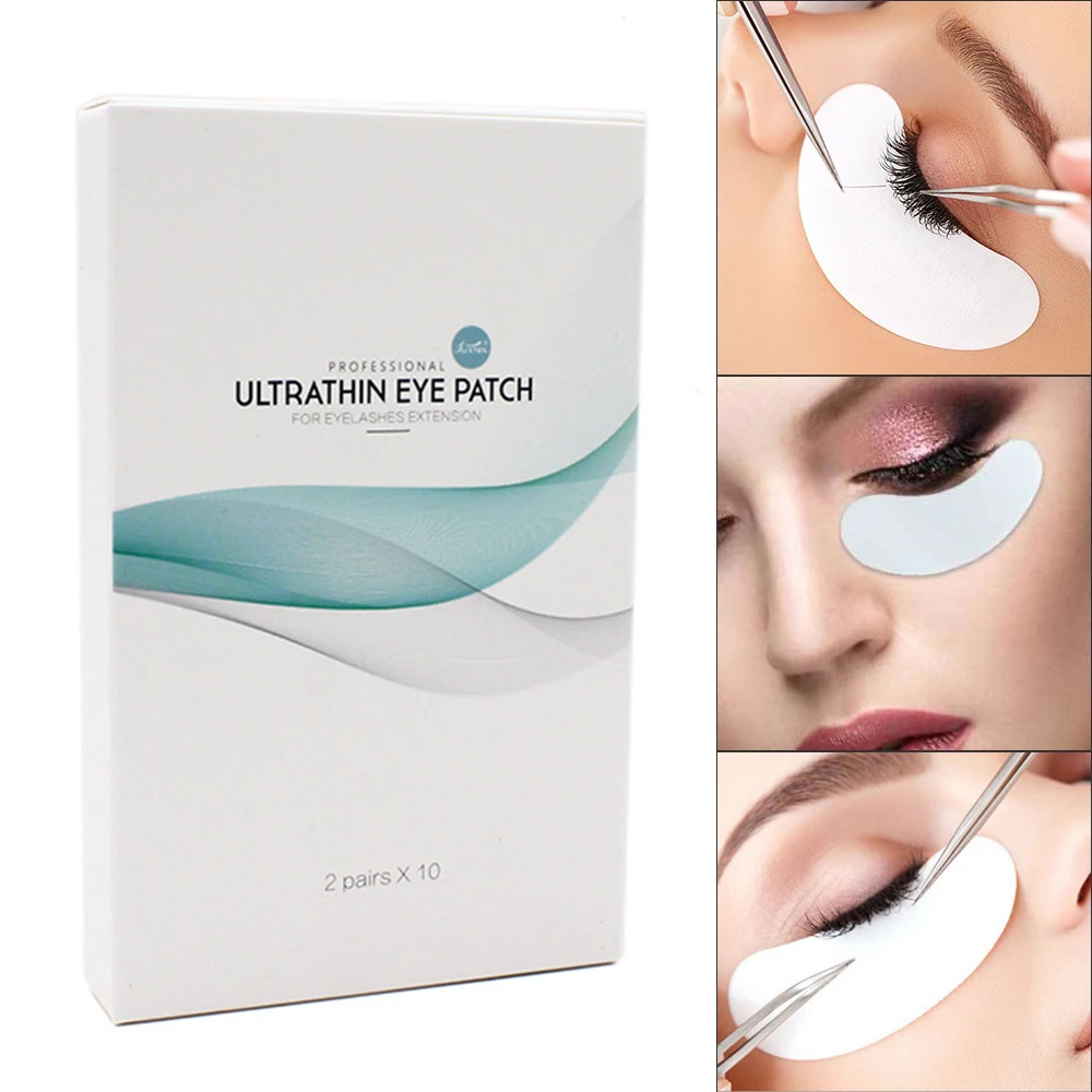 

Funmix 20 pairs/10pack Under Eye Pad Thin Gel Eyelash Patch Flexible Silver Pack Lint Gel Patch Eyelash Extension Lint Patches