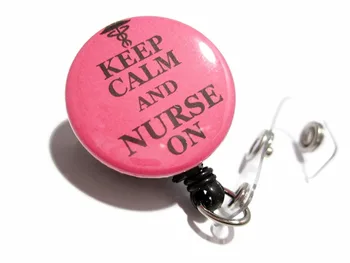 

Keep Calm and Nurse On Retractable ID Badge Reel 10pcs/lot
