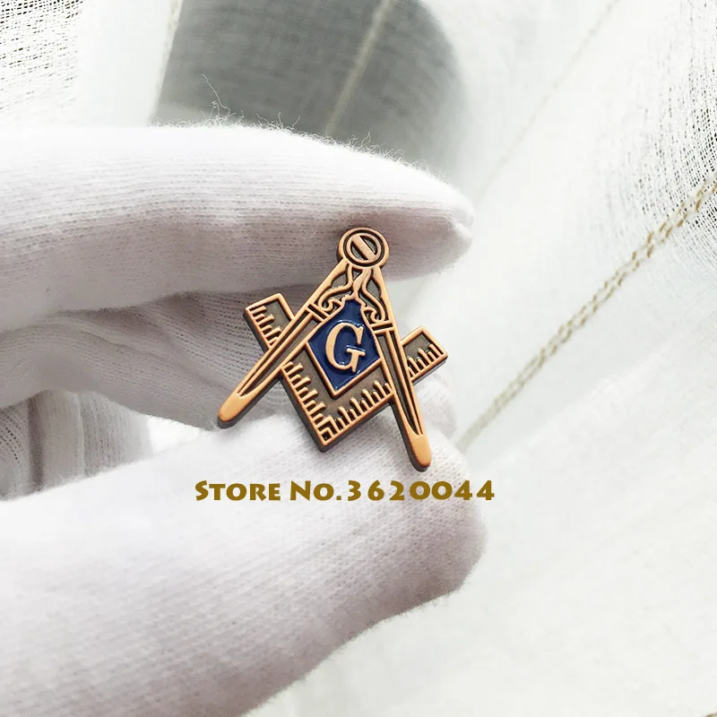 

50pcs Customized Lapel Pin Freemasonry Metal Craft Square & Compasses G Pins Masonic Freemason Badge Masons Brooch Souvenir Gift