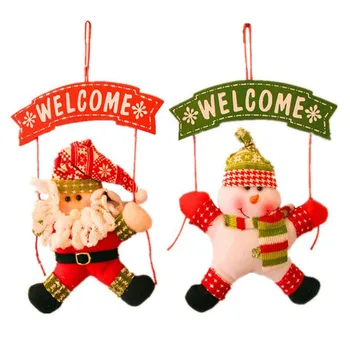 

Santa Claus Snowman Tree Door Christmas Decoration For Home Ornament Decor Hanging Pendant Christmas Gift Navidad Decoration