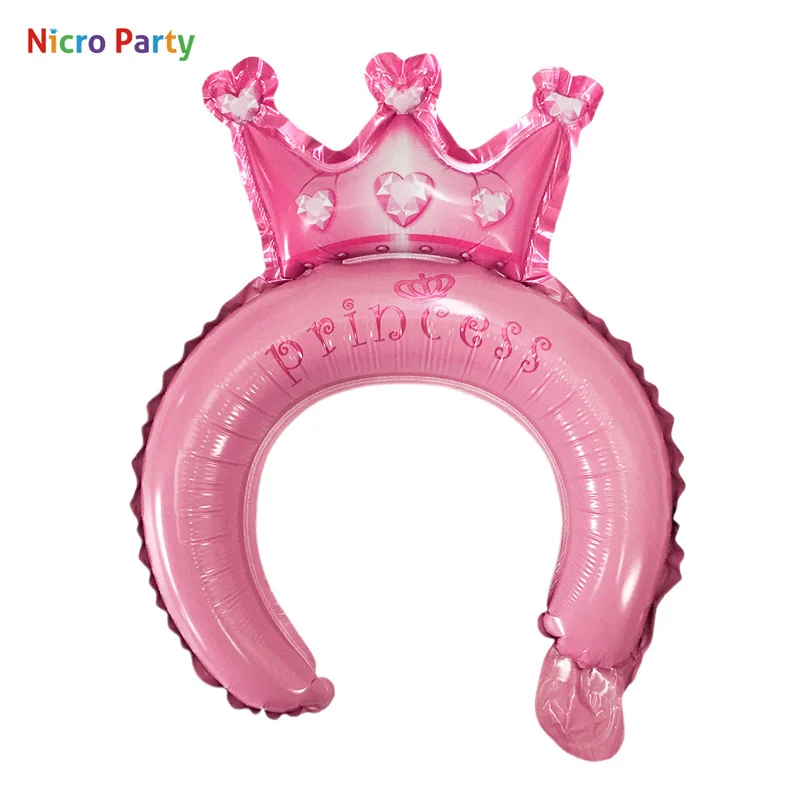 Nicro/Детские воздушные шары на день рождения, повязка на голову, креативные милые вечерние девицы, Детские принадлежности для душа в джунглях, сафари, товары для подарков# Bal92 - Цвет: Crown 1