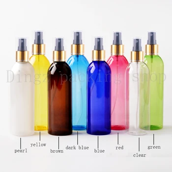 

30pcs/lot 250ml perfume bottle multicolor Mini Transparent Cosmetic Bottle small travel size multicolor Bottle With gold collar