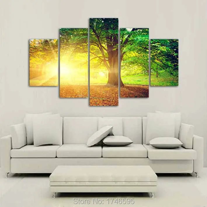 green trees among Yellow Sun-3