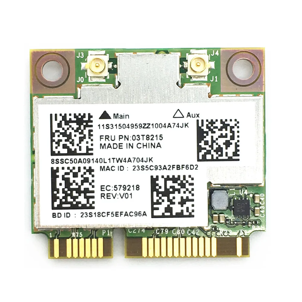 Broadcom 03T8215 BCM94352HMB 802.11ac Dual Band 2x2 Wireless-AC Wifi+Bluetooth 4.0 867Mbps Mini PCI-E Card for Lenovo