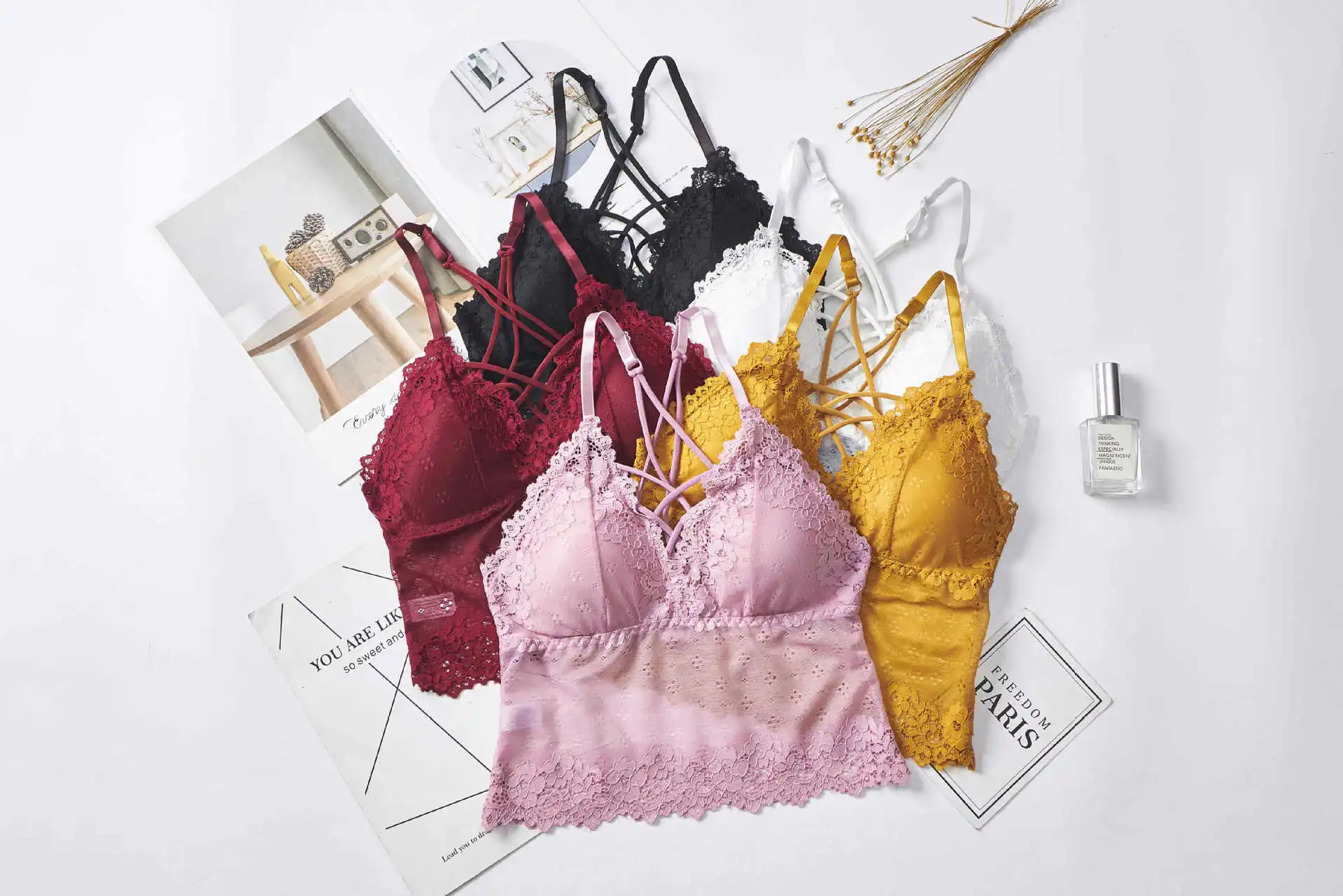 

Lace Floral Tube Top Sexy Crop Tops Female Camisoles Ladies Tanks Top Lace Bralette